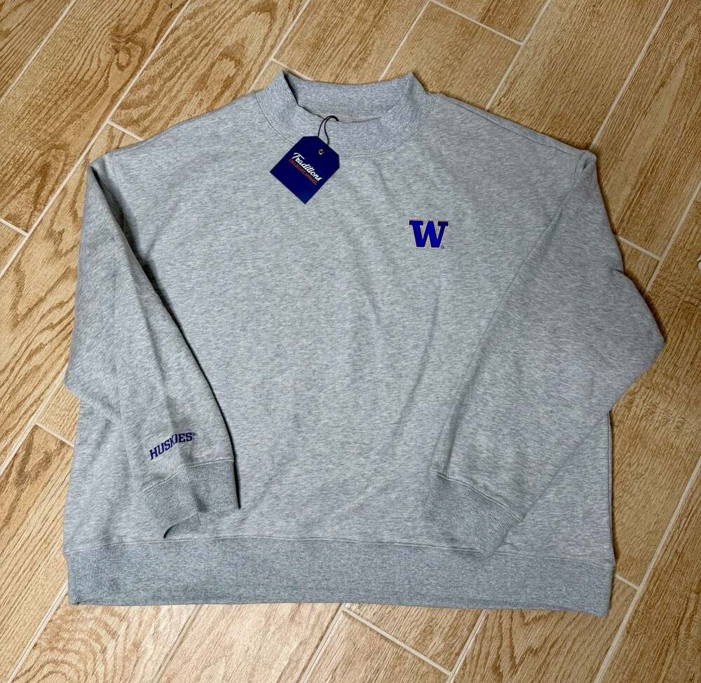 Traditions Collegiate Apparel Washington Huskies Mock Neck Crewneck Sweatshirt